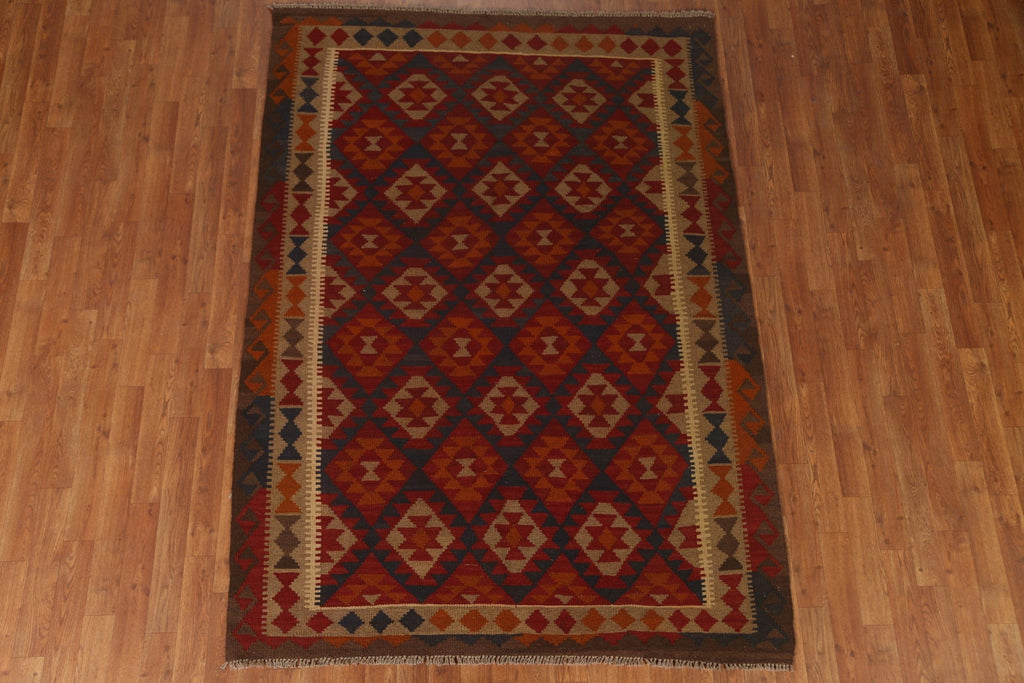 Tribal Kilim Wool Area Rug 5x7