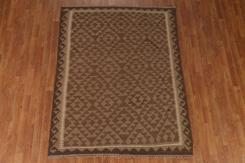 Brown Kilim Oriental Area Rug 5x7