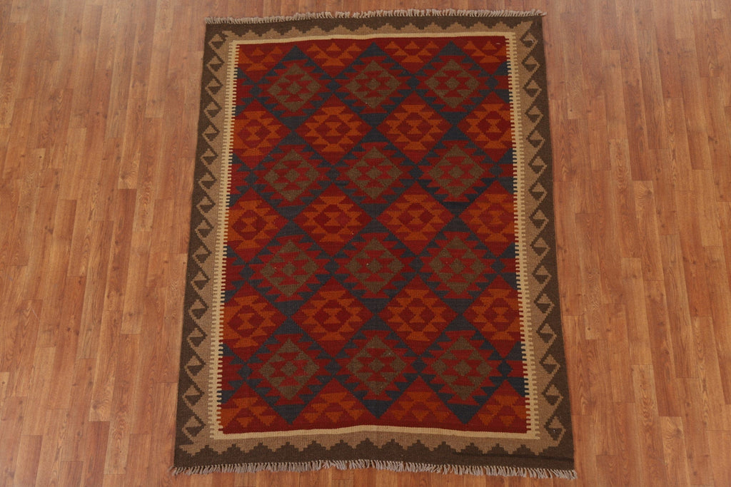 Tribal Kilim Wool Area Rug 5x7