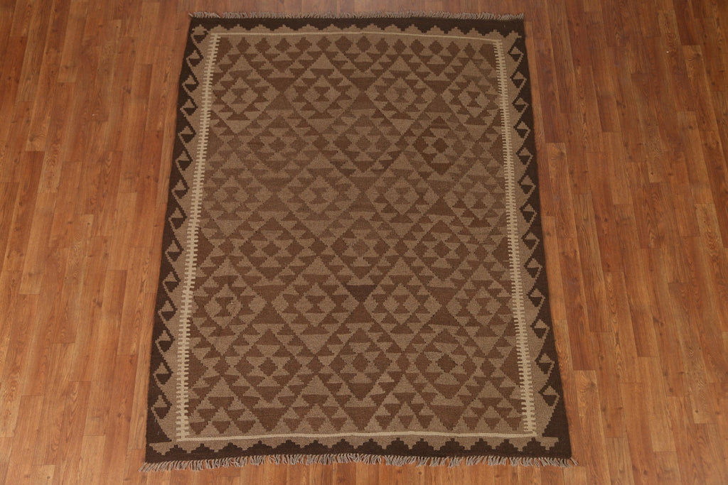 Brown Kilim Oriental Area Rug 5x7