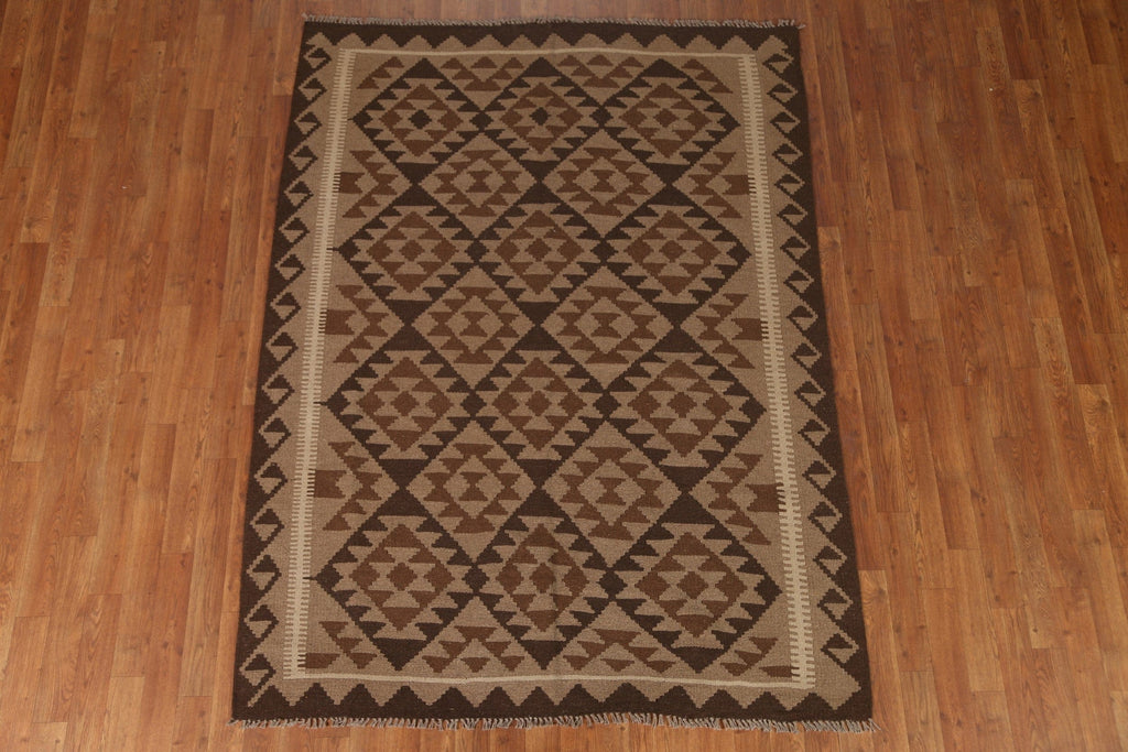 Brown Kilim Oriental Area Rug 5x7