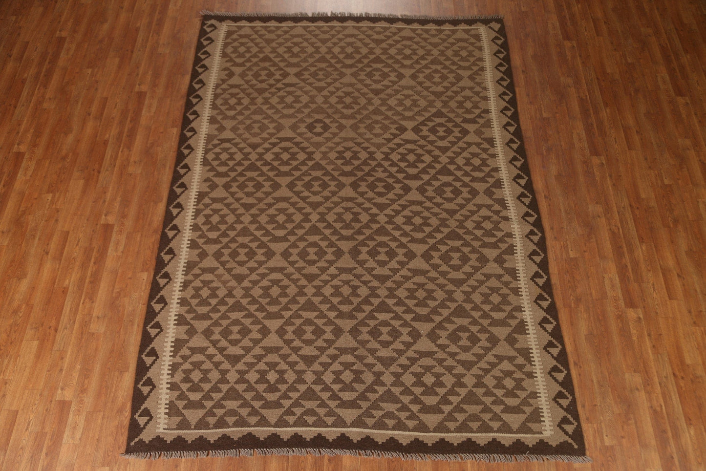 Brown Kilim Tribal Area Rug 7x10