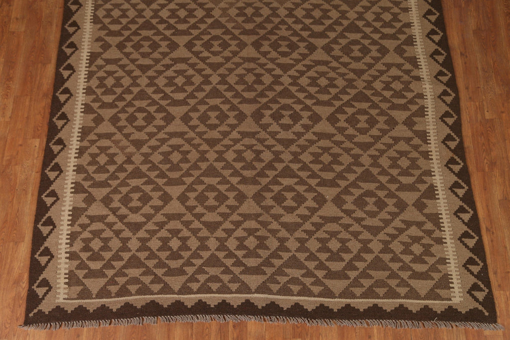 Brown Kilim Tribal Area Rug 7x10