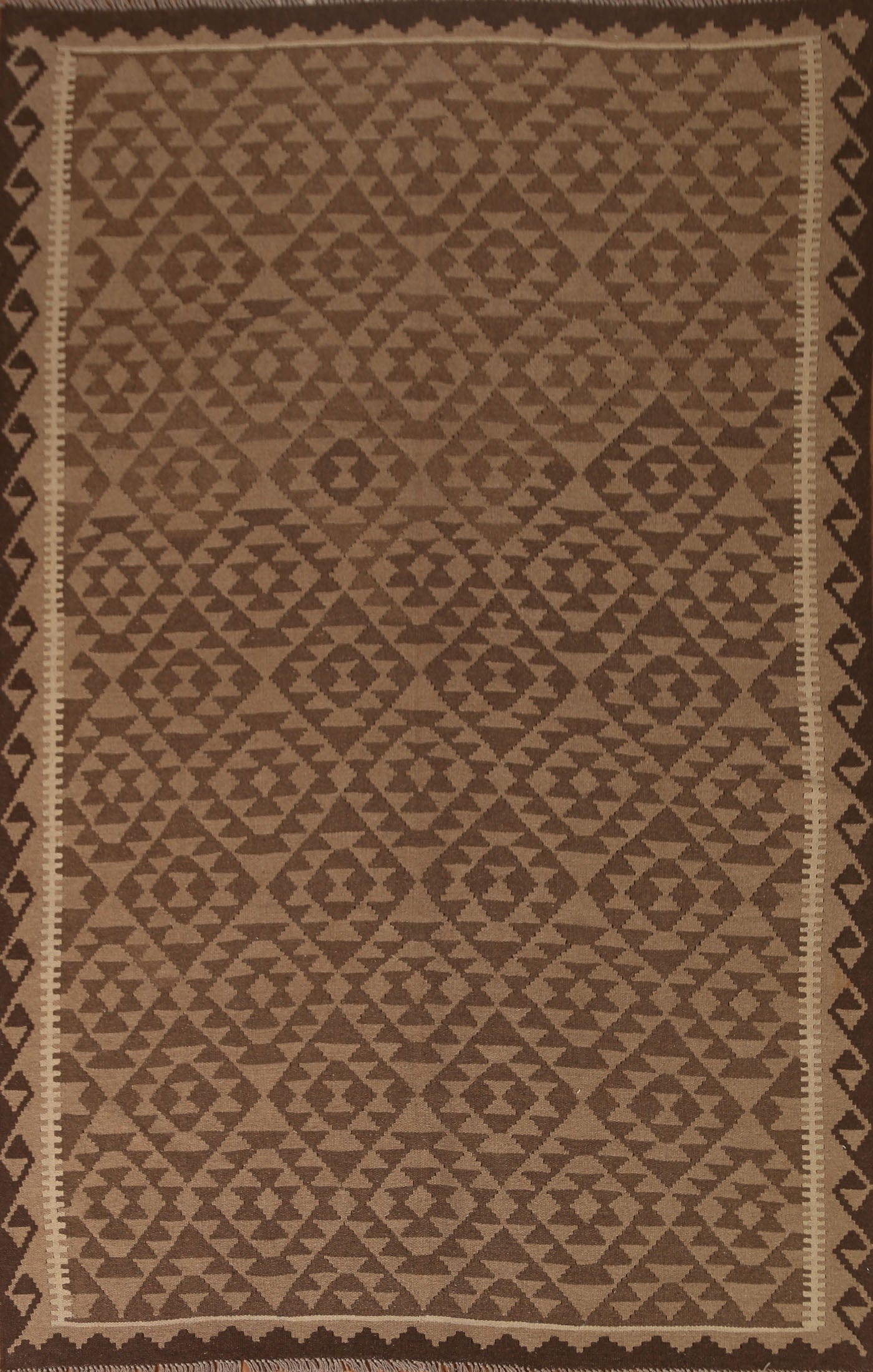 Brown Kilim Tribal Area Rug 7x10