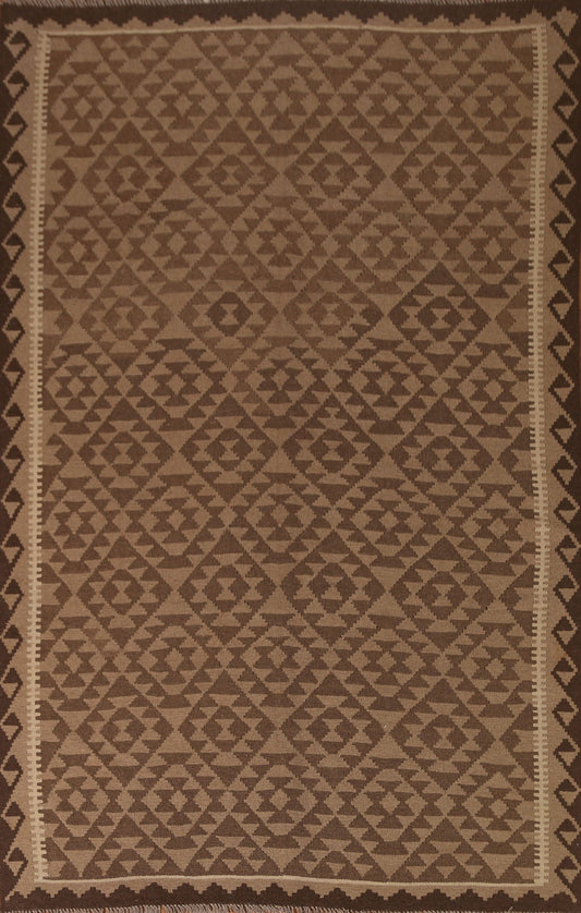 Brown Kilim Tribal Area Rug 7x10