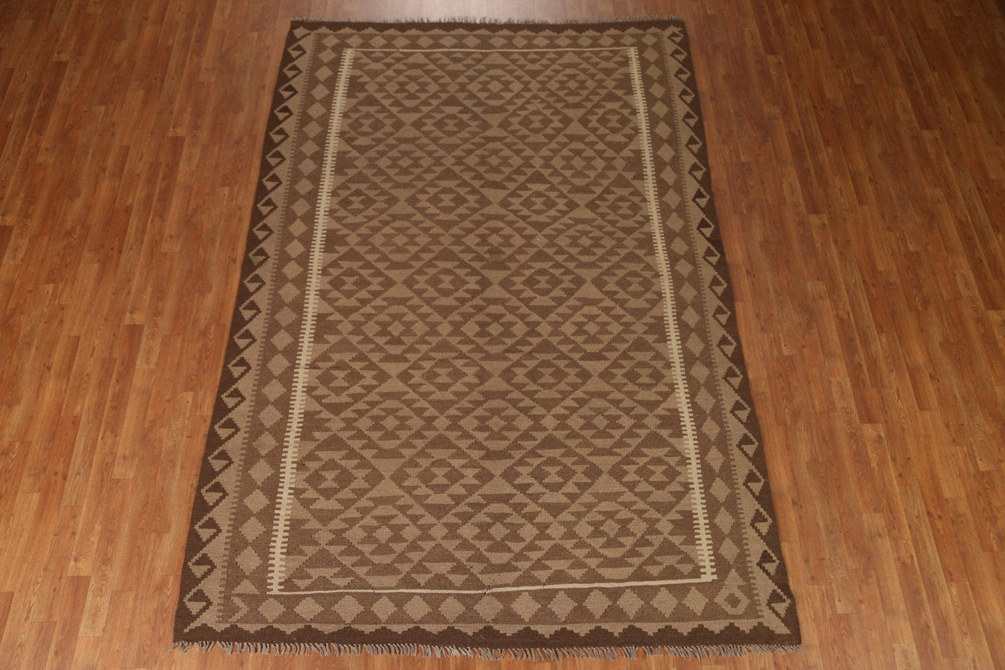 Brown Kilim Oriental Area Rug 7x10