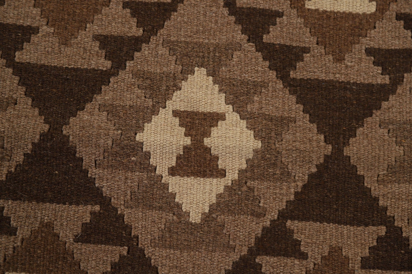 Brown Wool Kilim Oriental Area Rug 7x10