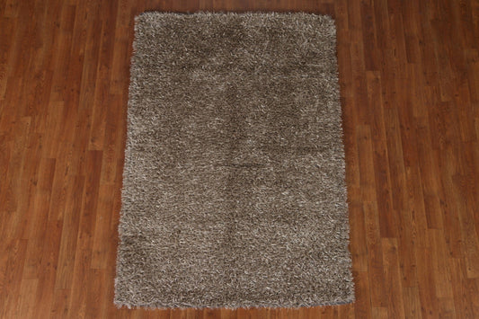 Handmade Shaggy Oriental Area Rug 4x6