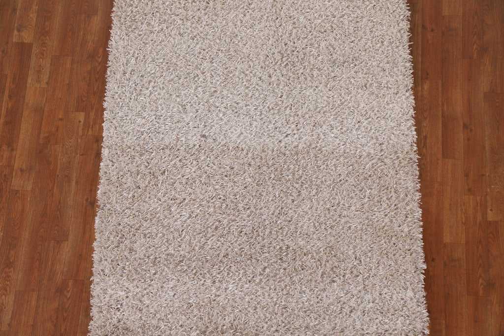 Ivory Shaggy Oriental Area Rug 4x6