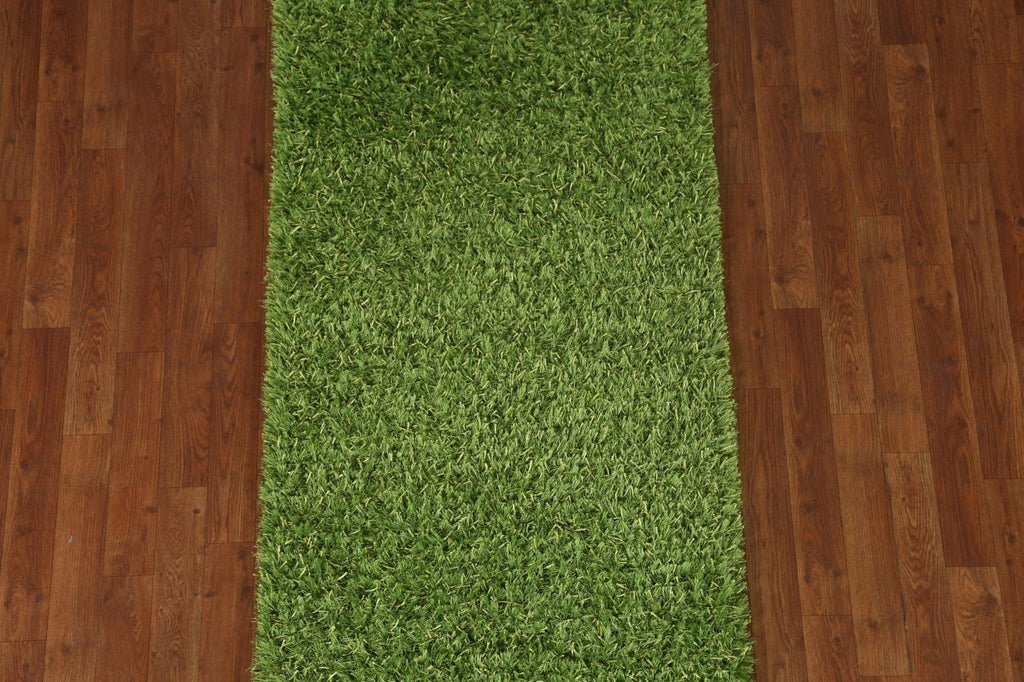 Green Shaggy Oriental Area Rug 3x5