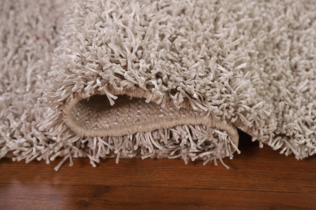 Ivory Shaggy Oriental Area Rug 5x8