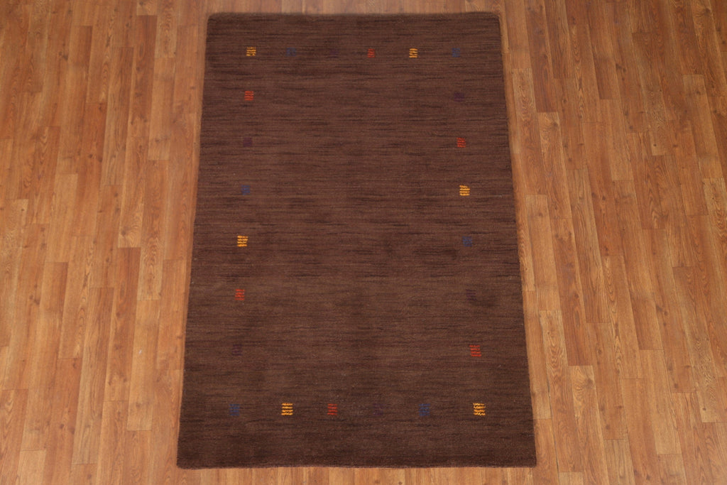 Brown Gabbeh Indian Area Rug 4x6