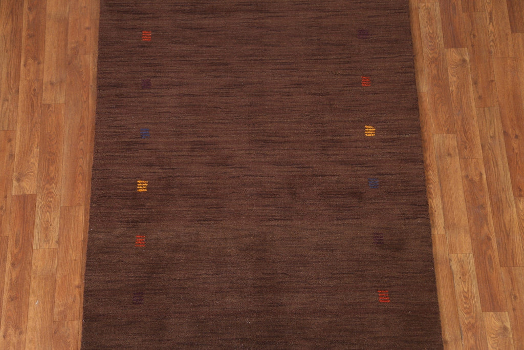 Brown Gabbeh Indian Area Rug 4x6