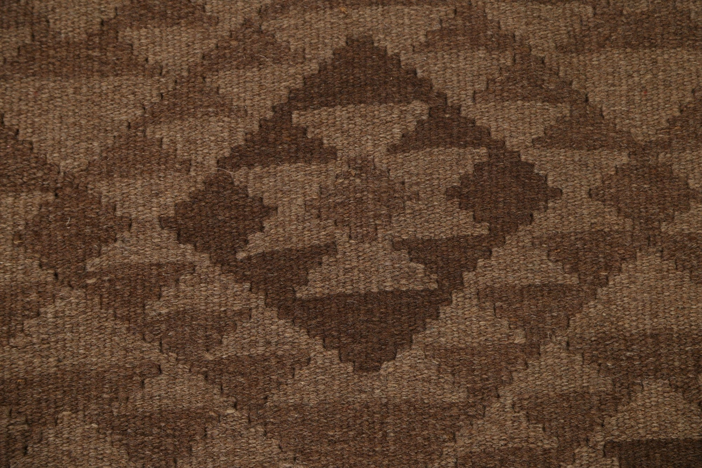 All-Over Brown Kilim Wool Area Rug 5x8