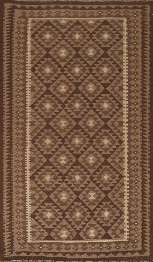 Brown Kilim Tribal Area Rug 5x8