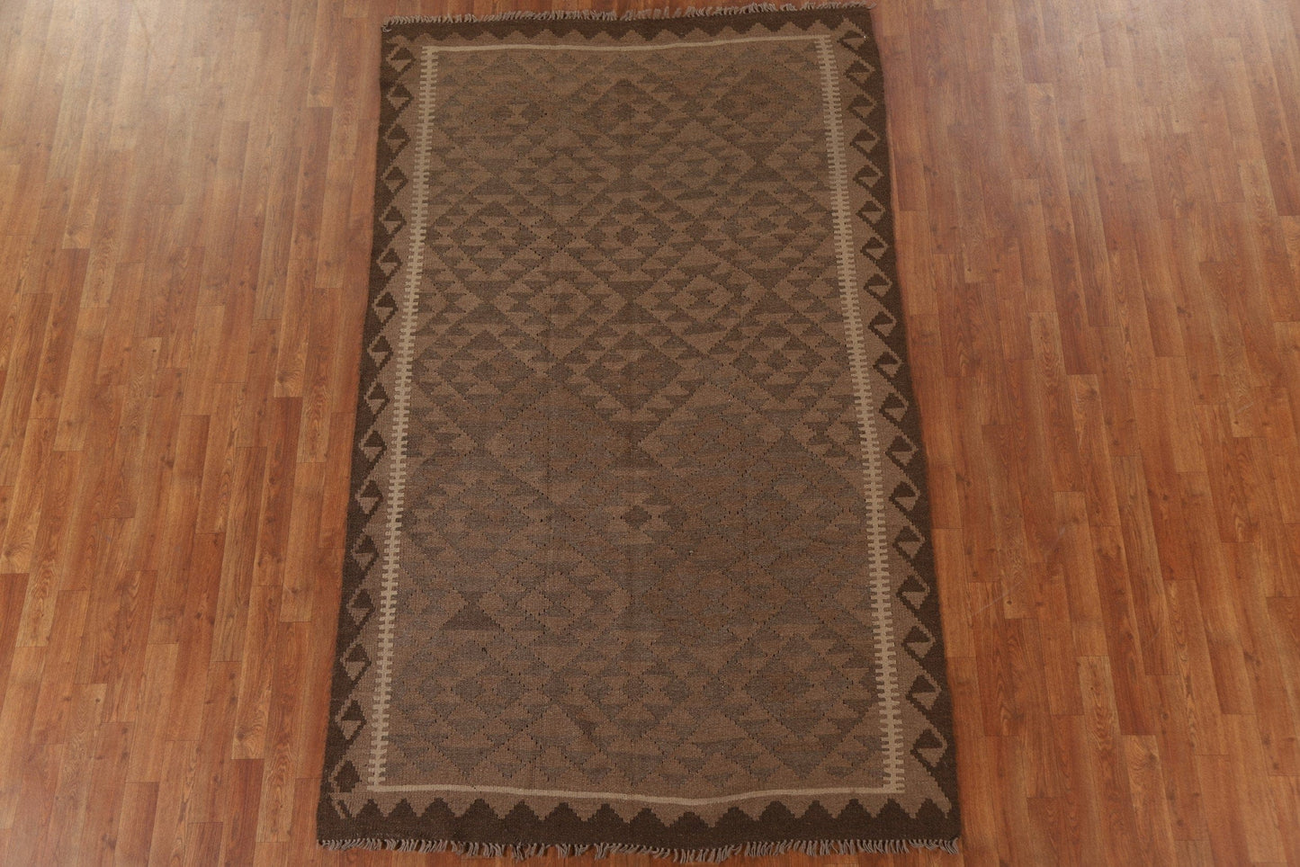 Geometric Kilim Brown Area Rug 5x8