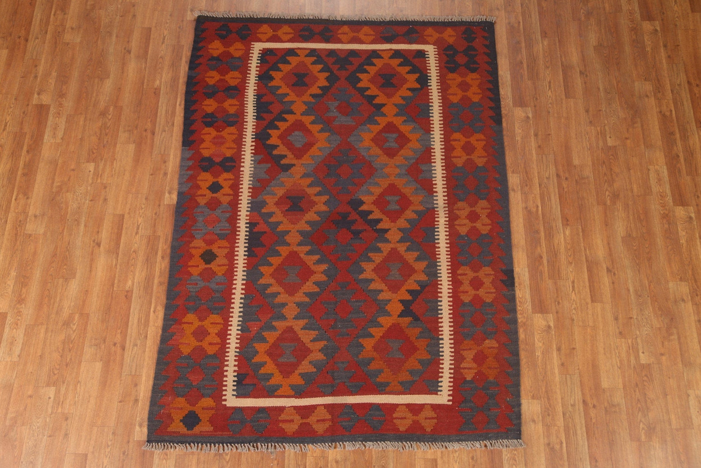 Hand-Woven Kilim Oriental Area Rug 5x7