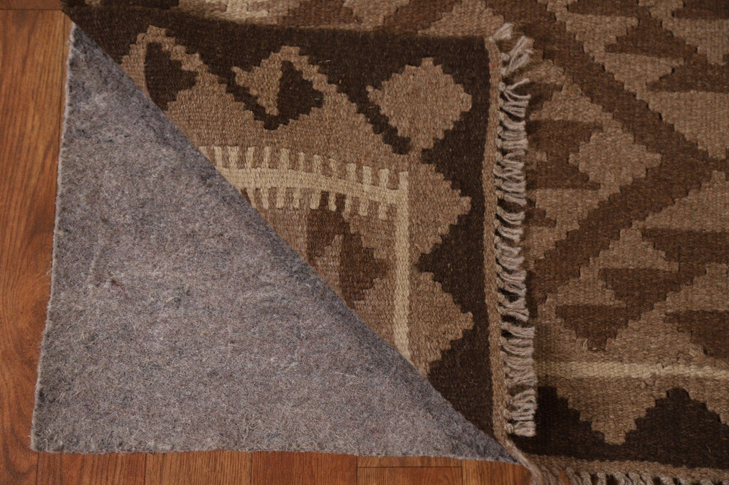 Brown Wool Kilim Tribal Area Rug 5x7