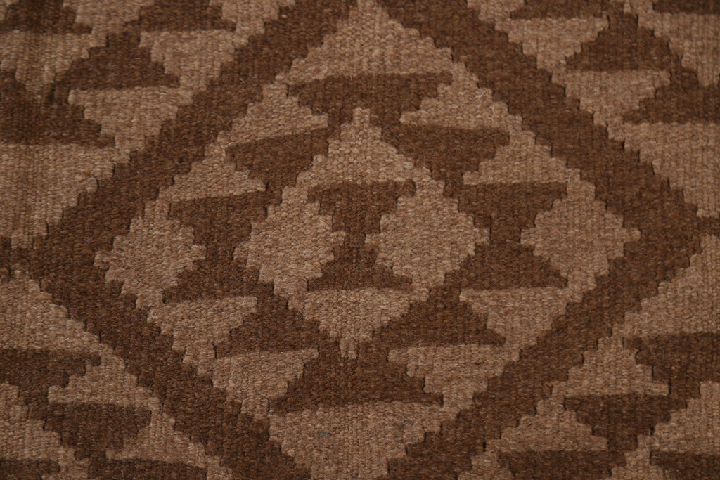 Brown Wool Kilim Tribal Area Rug 5x7