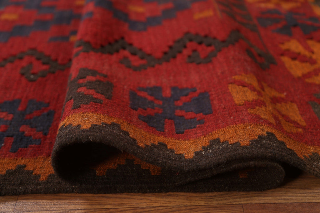 Red/ Navy Blue Kilim Oriental Area Rug 6x10