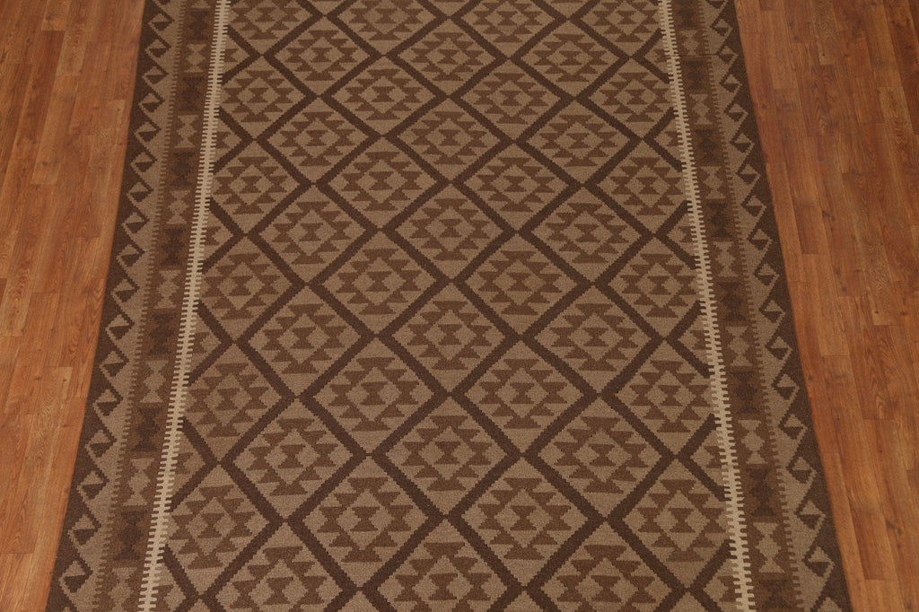 Brown Kilim Tribal Area Rug 7x10