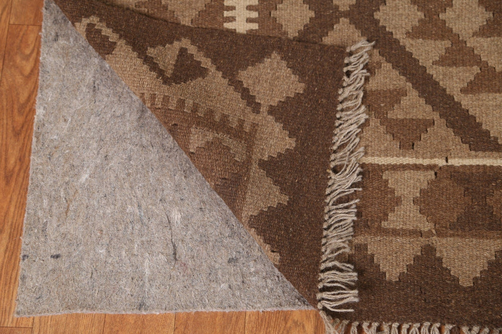 Brown Kilim Tribal Area Rug 7x10