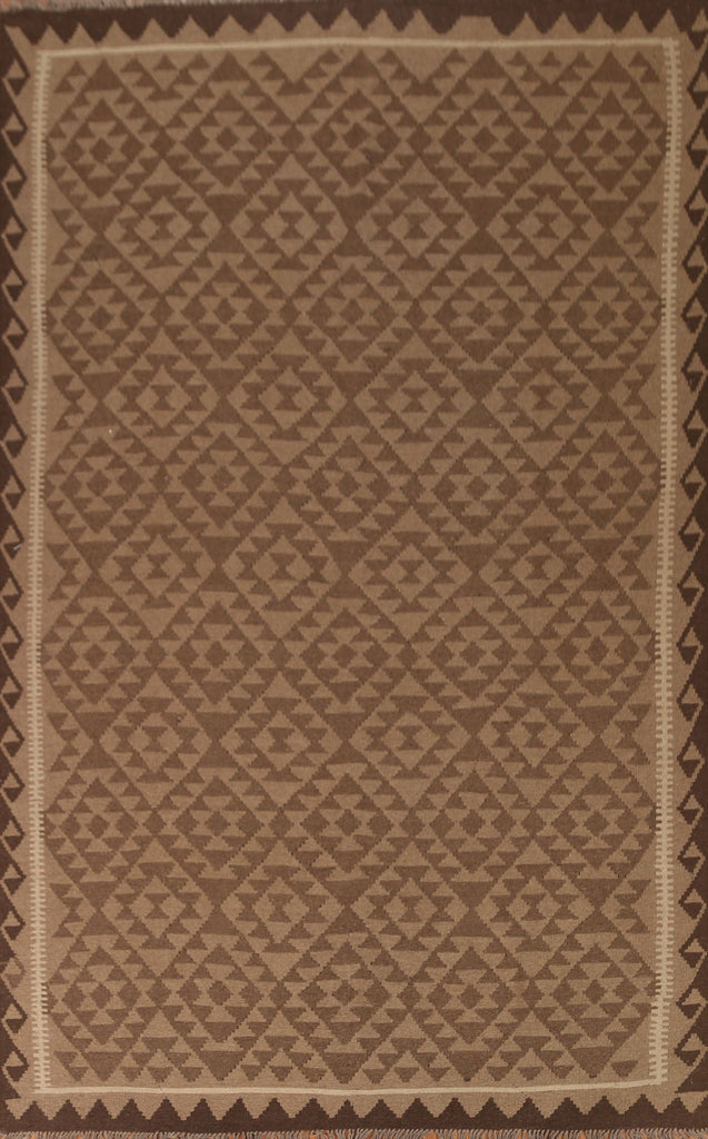 Geometric Kilim Wool Area Rug 7x10