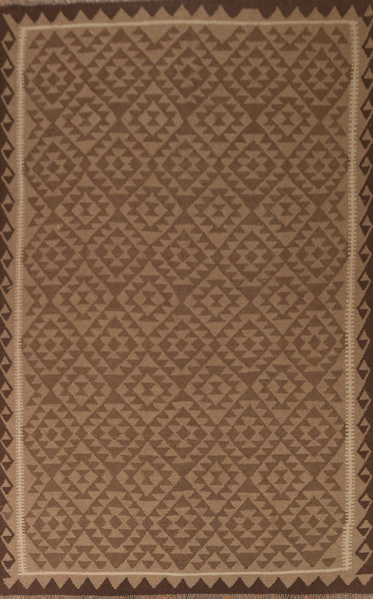 Geometric Kilim Wool Area Rug 7x10