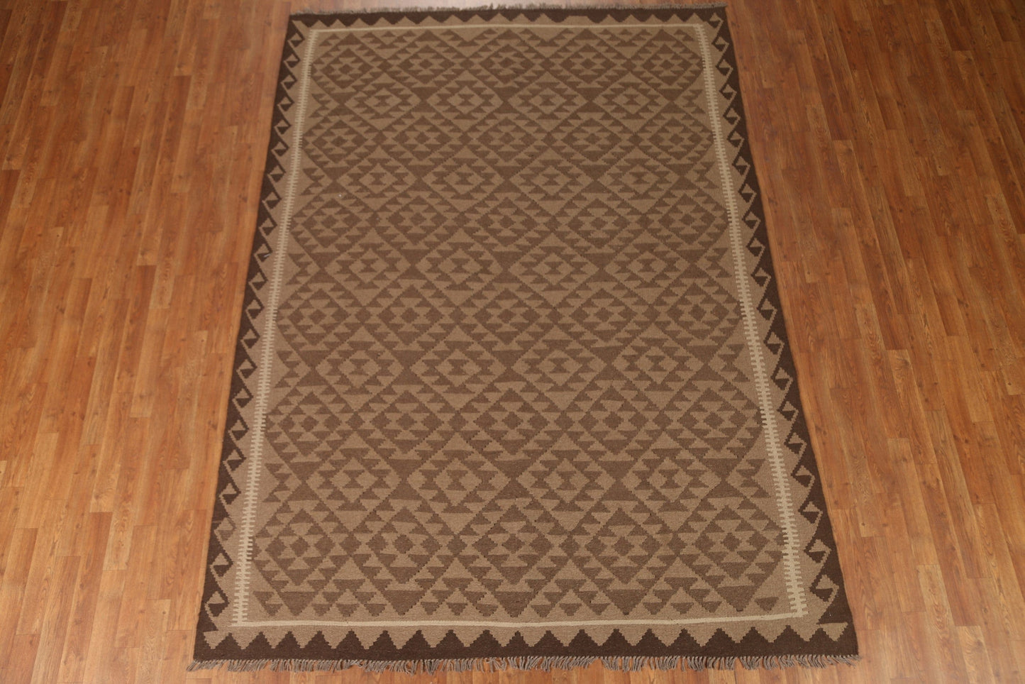 Geometric Kilim Wool Area Rug 7x10