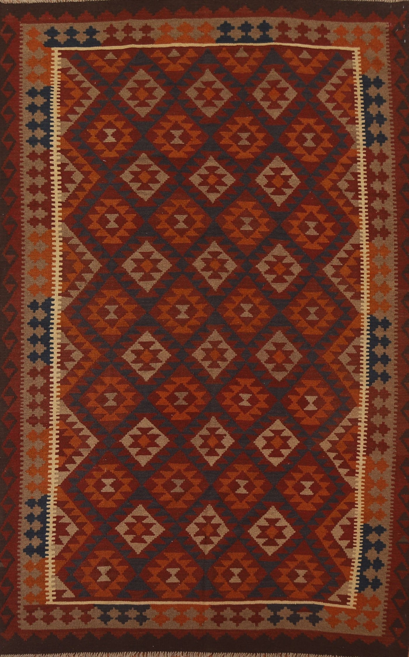 Hand-Woven Kilim Oriental Area Rug 7x10