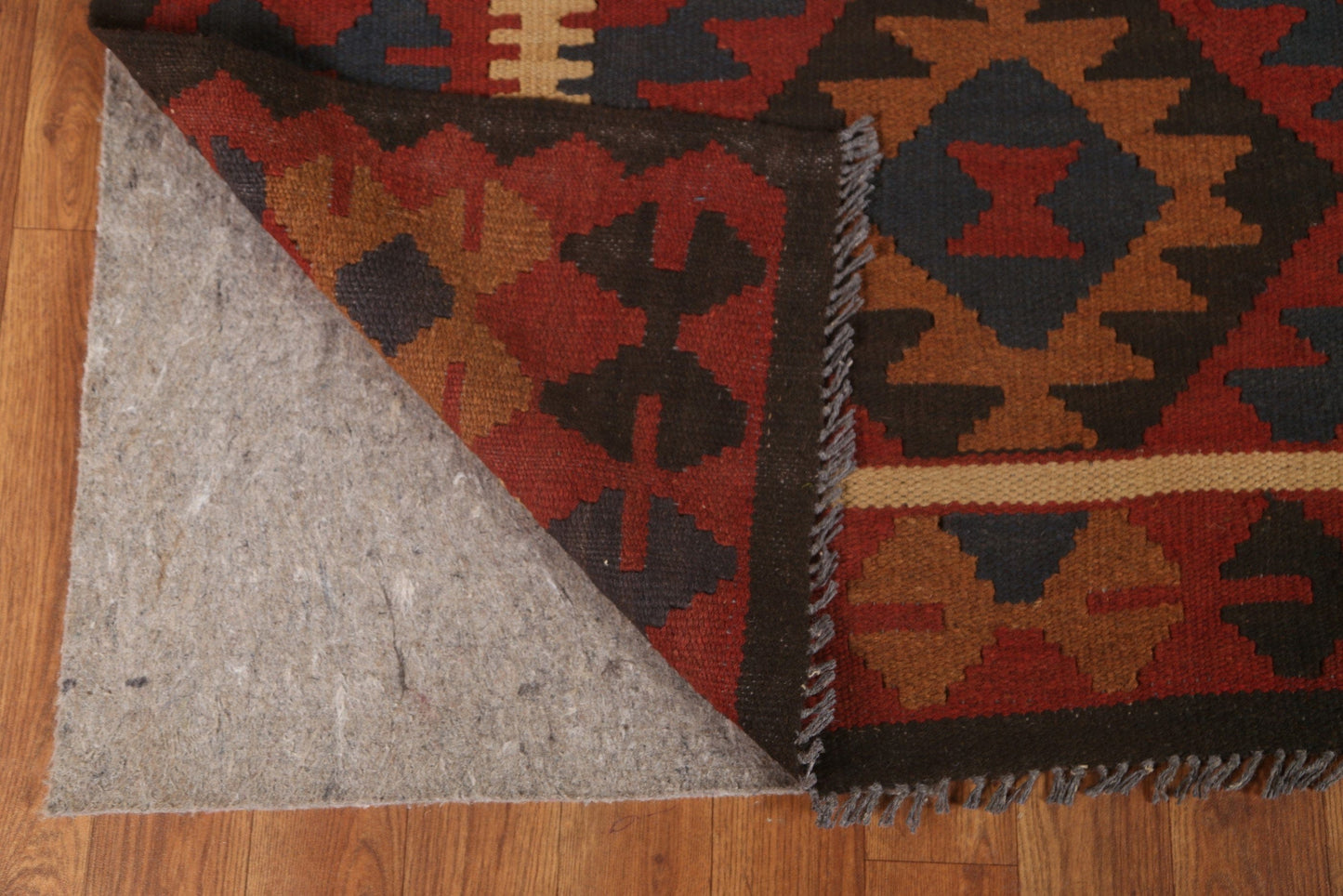 Geometric Kilim Hand-Woven Area Rug 5x6