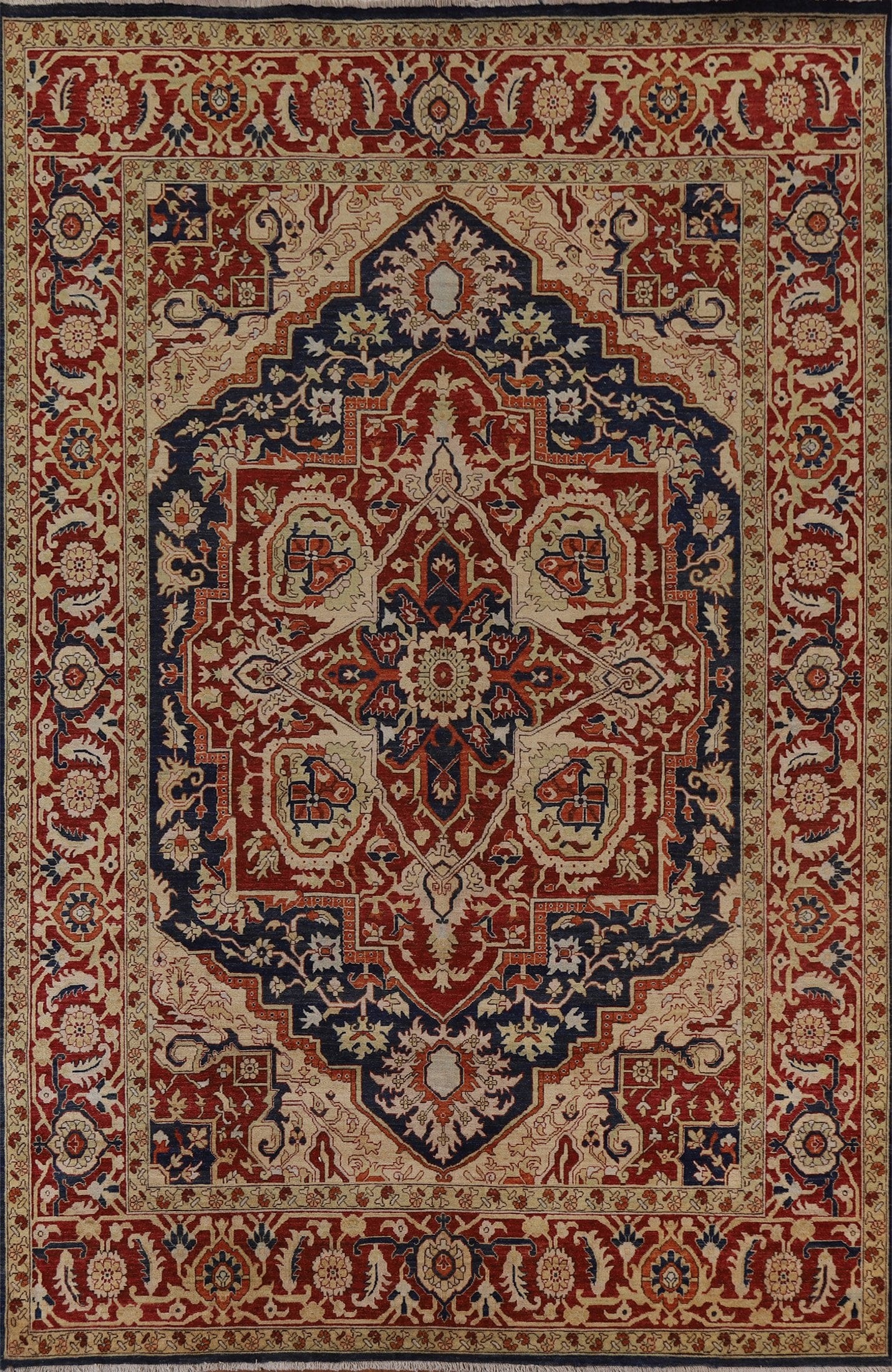 Vegetable Dye Heriz Serapi Wool Area Rug 9x12