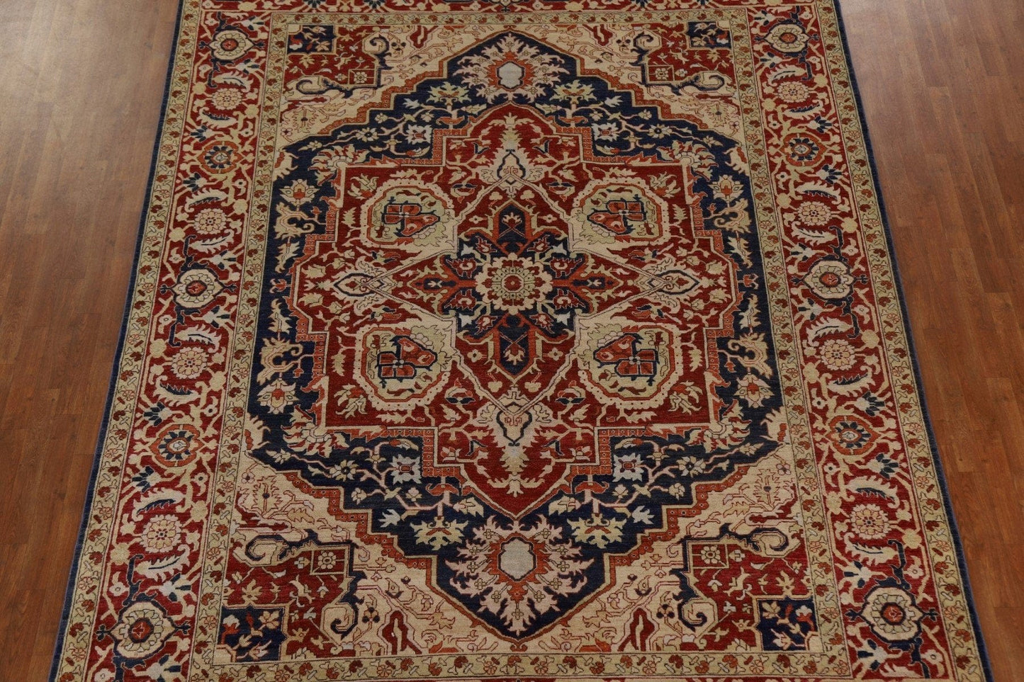 Vegetable Dye Heriz Serapi Wool Area Rug 9x12