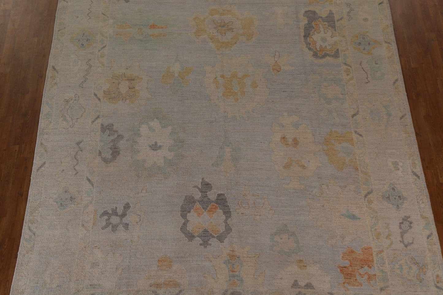 Floral Oushak Vegetable Dye Area Rug 9x12