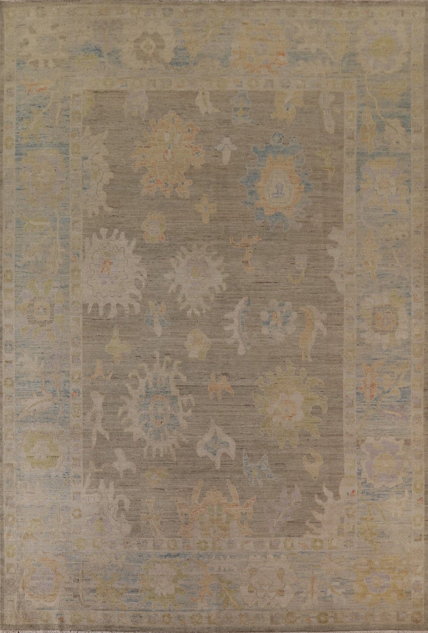 Vegetable Dye Oushak Turkish Area Rug 9x12