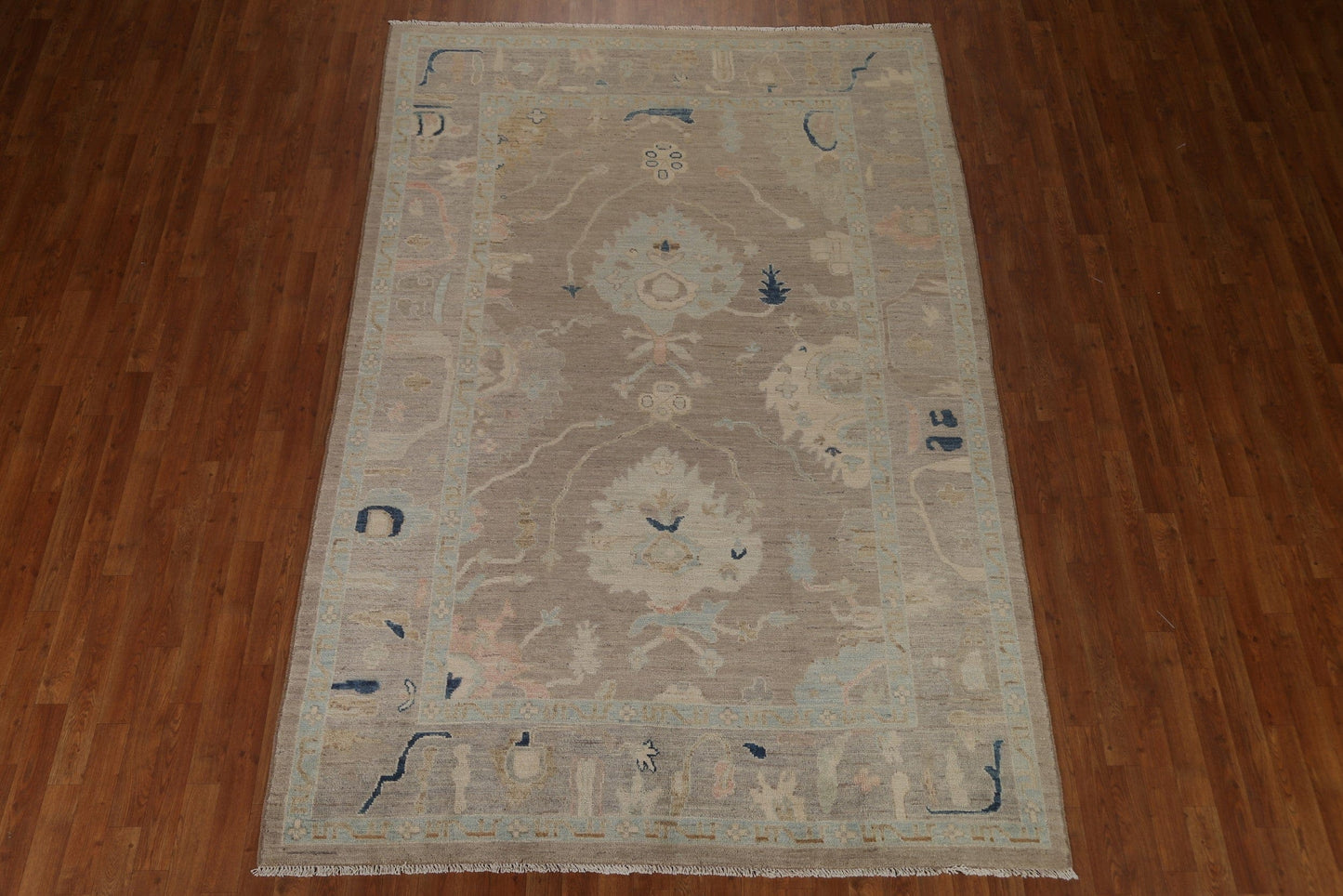 Vegetable Dye Oushak Turkish Area Rug 6x9