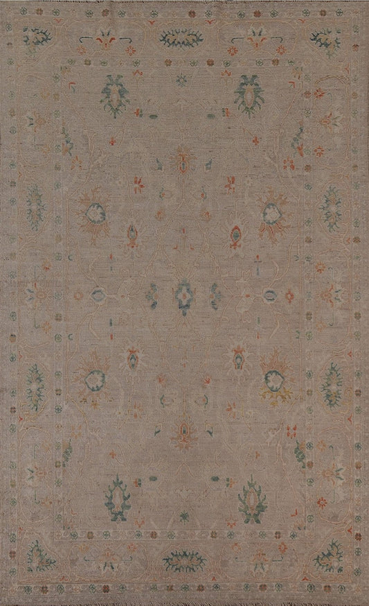 Vegetable Dye Oushak Turkish Area Rug 6x9