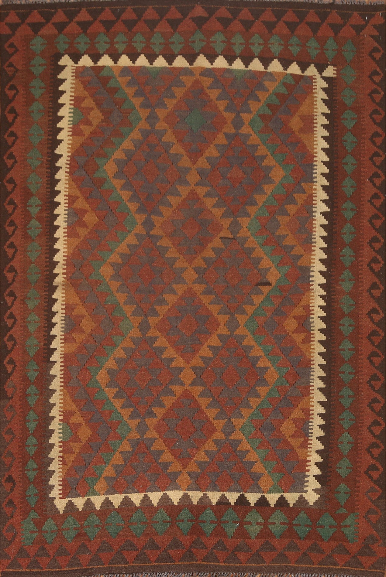 Hand-Woven Kilim Oriental Area Rug 5x7