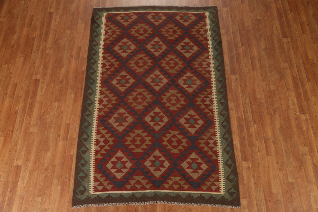 Wool Kilim Tribal Area Rug 5x8