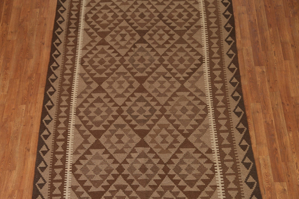 Brown Kilim Tribal Area Rug 5x8