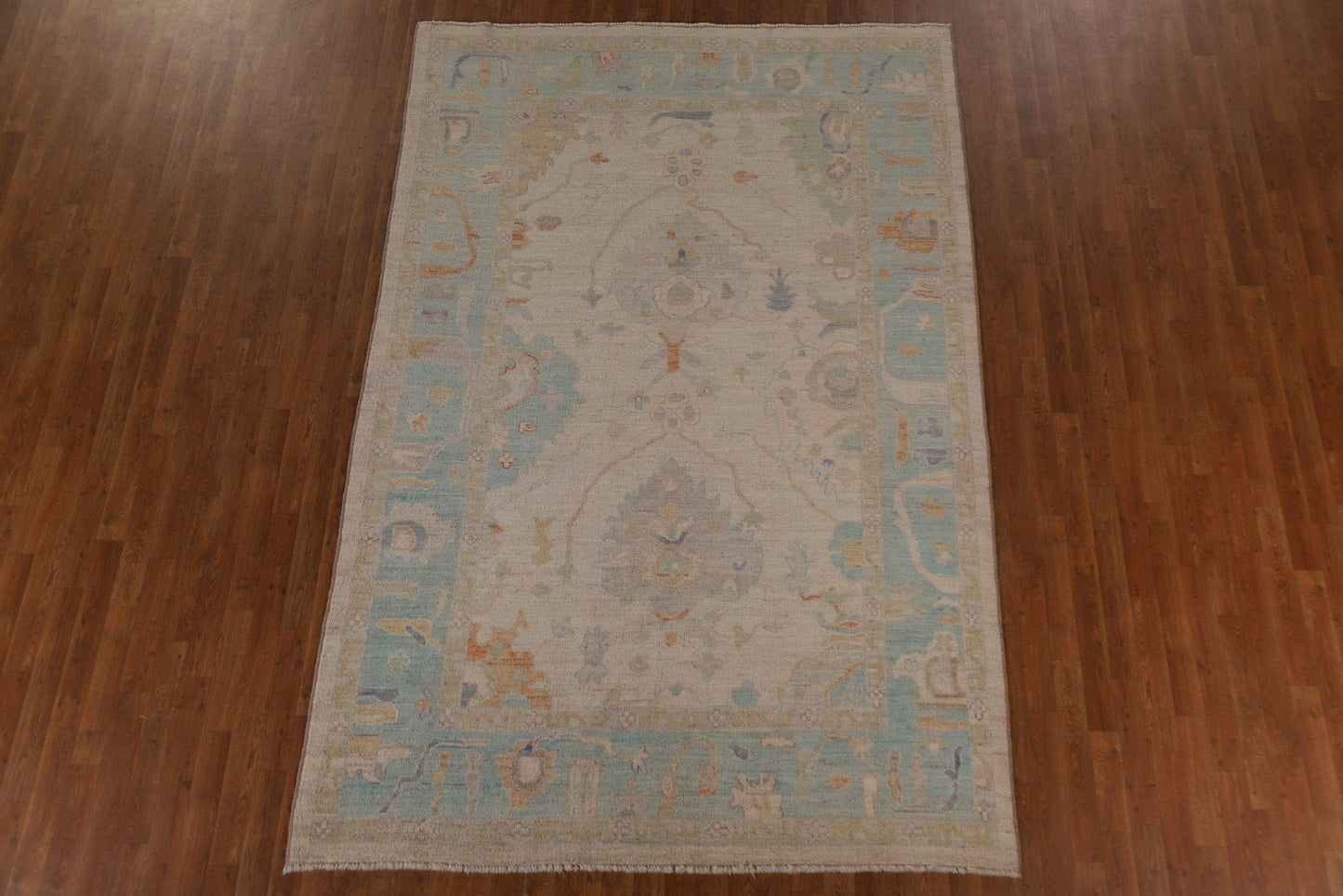 Vegetable Dye Oushak Turkish Area Rug 7x10