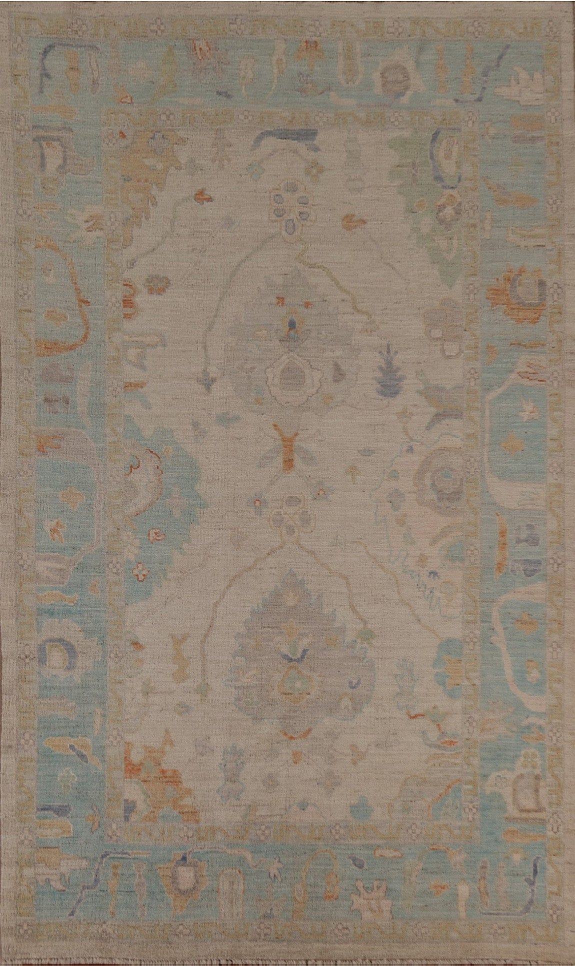 Vegetable Dye Oushak Turkish Area Rug 7x10