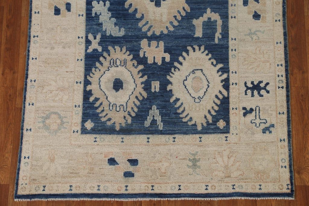 Blue Oushak Vegetable Dye Area Rug 4x6