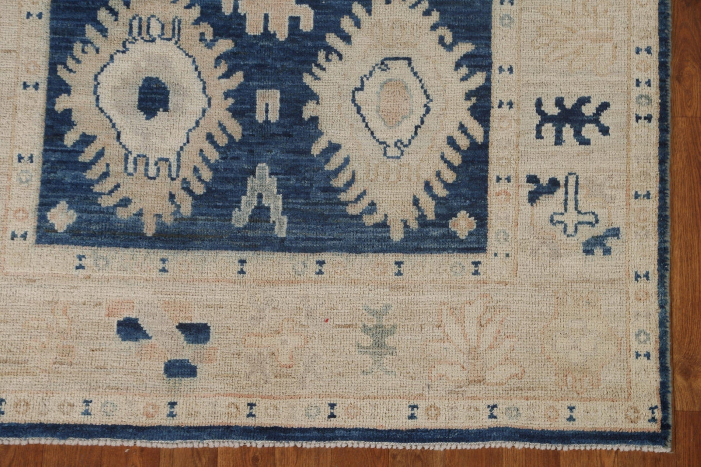 Blue Oushak Vegetable Dye Area Rug 4x6