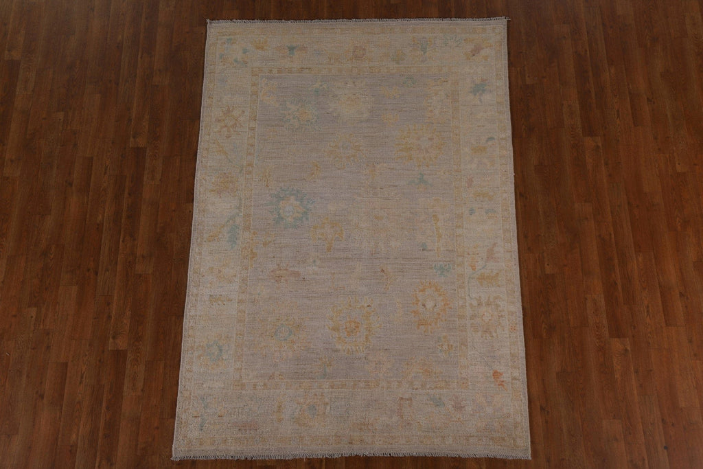 Muted Oushak Vegetable Dye Area Rug 5x7