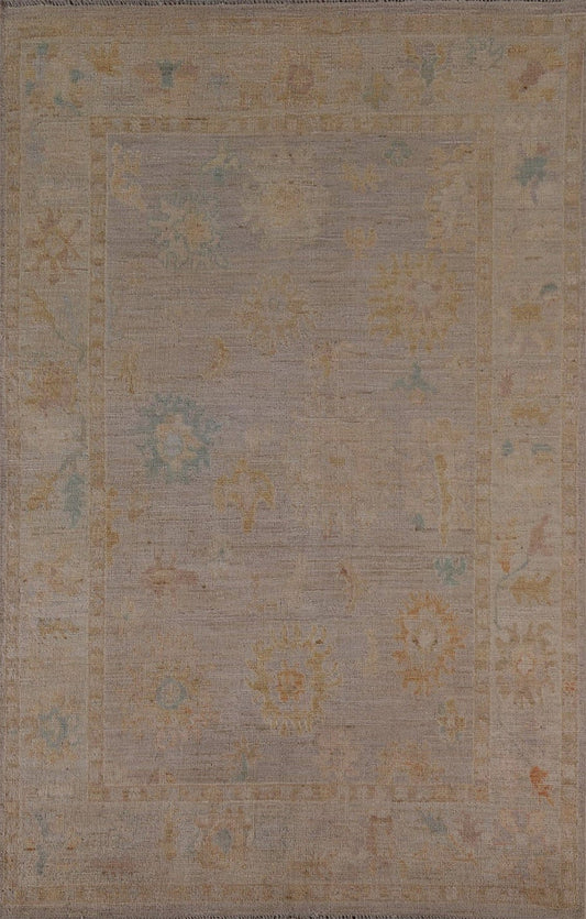 Muted Oushak Vegetable Dye Area Rug 5x7