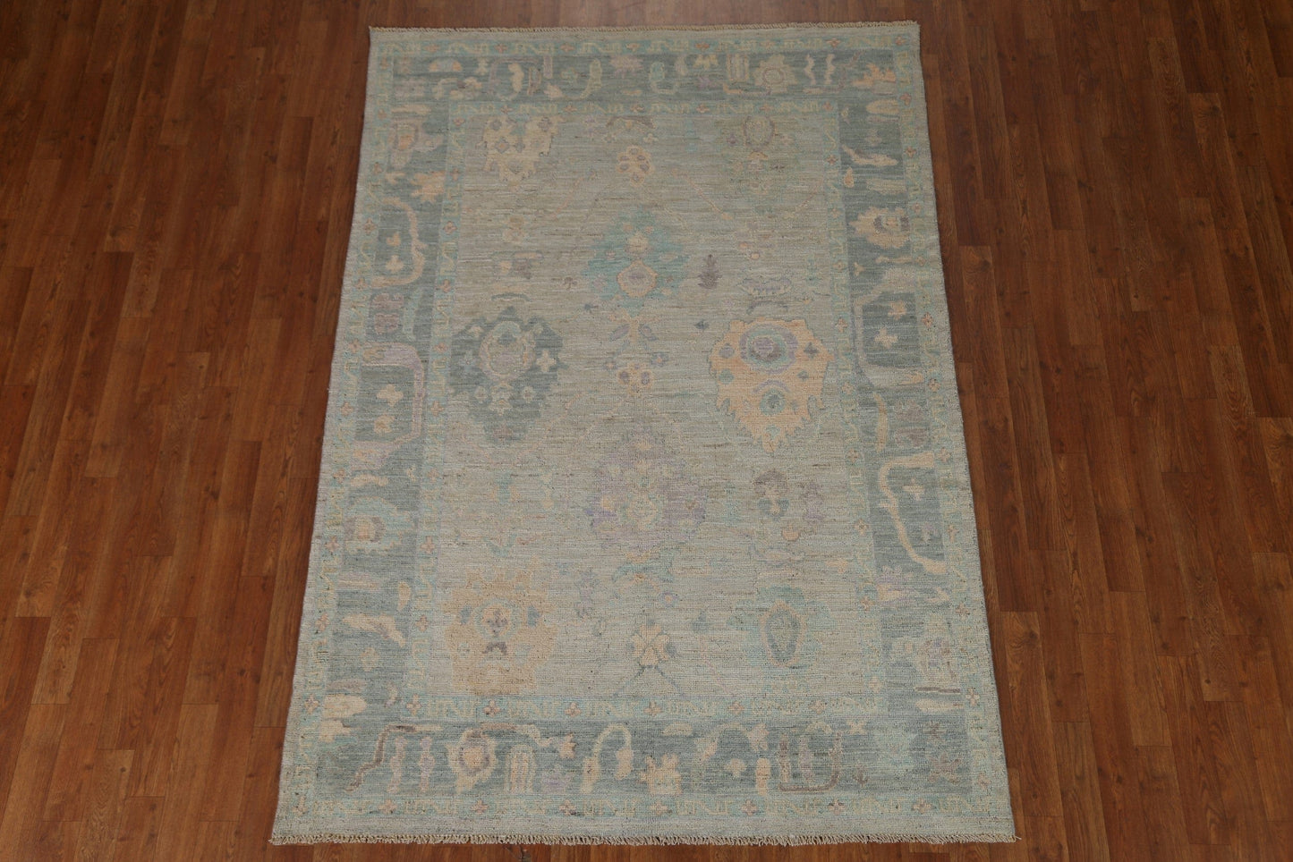 Vegetable Dye Oushak Oriental Area Rug 5x7