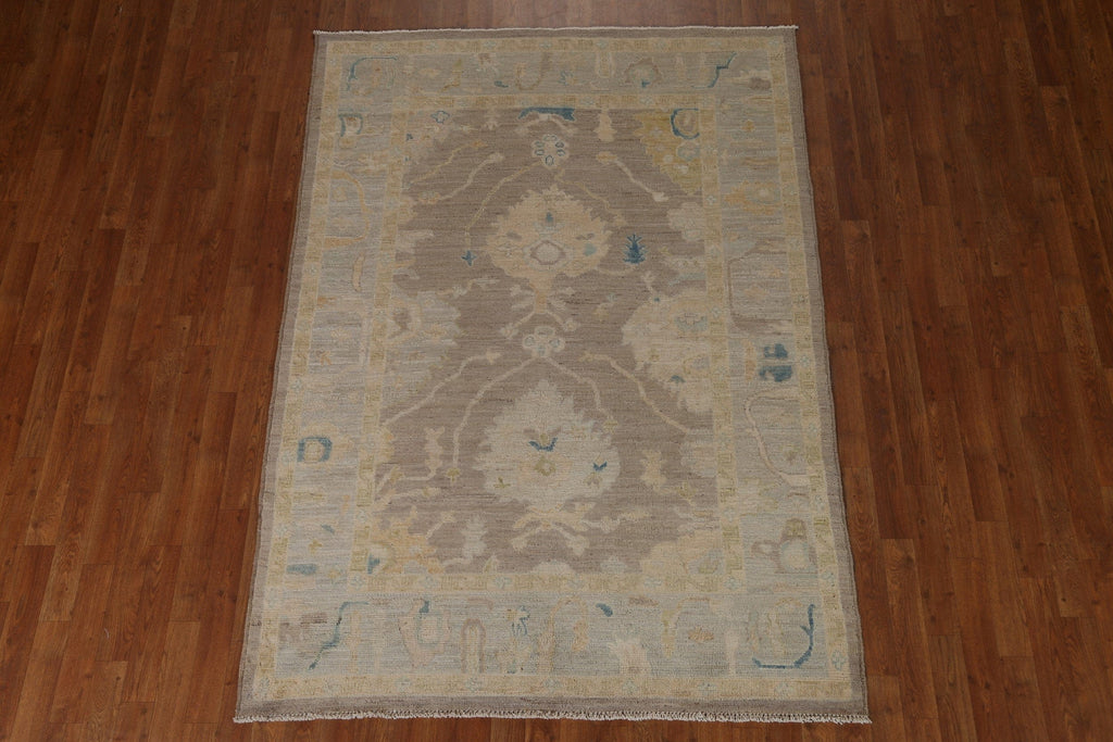 Vegetable Dye Oushak Oriental Area Rug 5x7