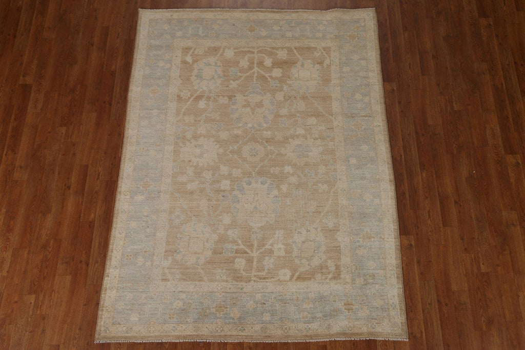 Vegetable Dye Oushak Turkish Area Rug 5x7