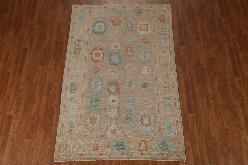 Turkish Oushak Vegetable Dye Area Rug 5x8